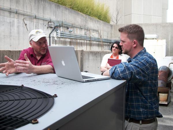 Team discussion during the second site visit. 