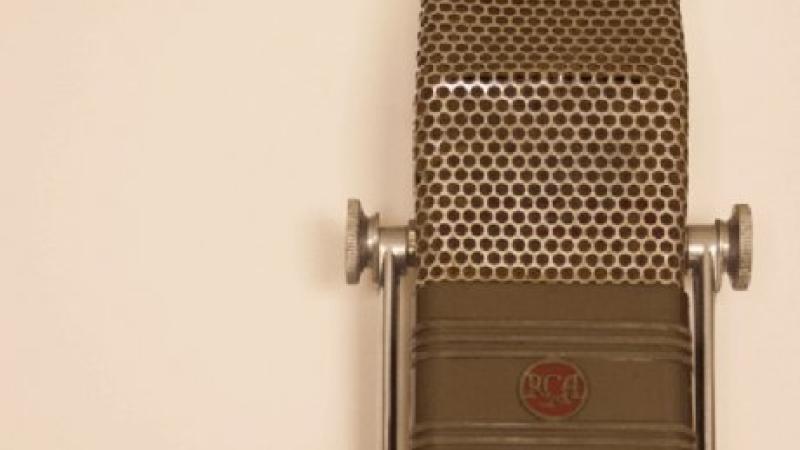photo of an old microphone
